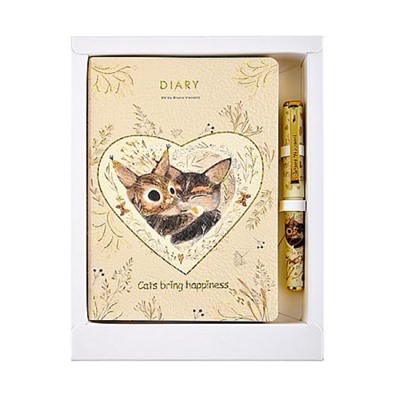 Подарочный набор Ежедневник недатированный А6+ "Love me.Котики  приносят счастье" + ручка 3-742-482/08 Bruno Visconti