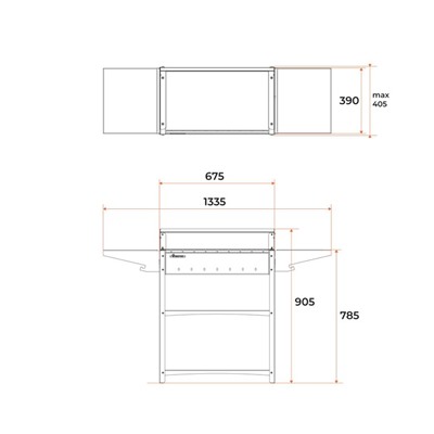 Мангал Family Standart Grill FSG2000, 133.2×39.4×89.5 см, 2 мм, крышка, боковые полки