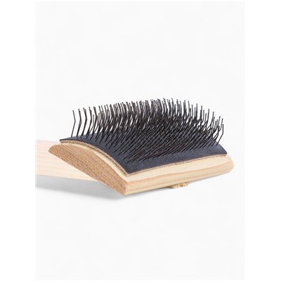 Щетка - пуходёрка ZOONIK, 85×55 мм, полукруглая, большая, дерево