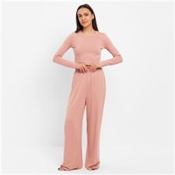 Пижама женская (лонгслив, брюки) MINAKU: Home collection, розовая, размер 48