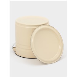 Ведро эмалированное, 12 л, с крышкой и ручкой, цвет слоновой кости