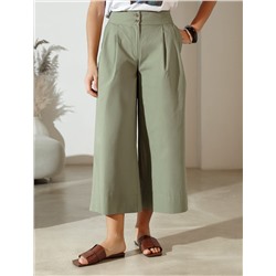 Кюлоты А-силуэта из легкого хлопкового поплина