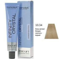 CONCEPT Infinity Crystal Гелевый полуперманентный краситель для волос 10/34 очень светлый блондин золотисто-медный 60 мл