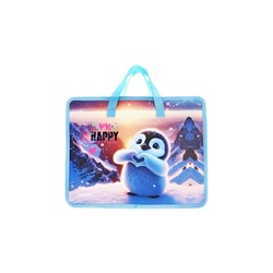 Папка с ручками А4, 100x260x335 мм, deVENTE "Happy Pinguin", пластик, ручки-текстиль, для девочки
