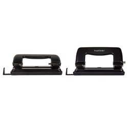 Дырокол на  12 л. металл "Рекорд" черный ,с линейкой 092223 Хатбер