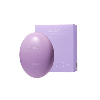 Enough Увлажняющий тональный кушон для лица №13 / All Day Dewey Water Full Cushion SPF 50+ PA++++, cветло-бежевый, 12 г + запаска 12 г KRISTALLER, 1110943