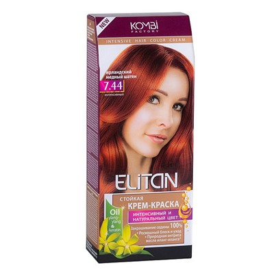 Краска для волос Элитан NEW №7.44 Ирландский медный шатен