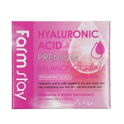 Балансирующий крем для лица с гиалуроновой кислотой Hyaluronic Acid Premium Balancing Cream FarmStay, Корея, 100 мл. Срок до 30.01.2026.Распродажа