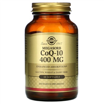 Solgar, Мегасорб с CoQ-10, 400 мг, 60 мягких желатиновых капсул