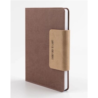 Ежедневник недатированный А5 288 стр. "ПАЛЕРМО" кофейный+бежевый, магнитный клапан 310180 Alpha-Trend