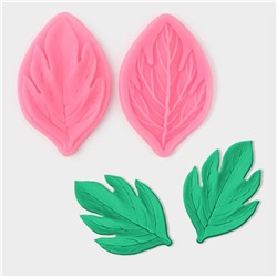 Молд кондитерский «Листва», силикон, 2 части, 7×4.5 см, МИКС