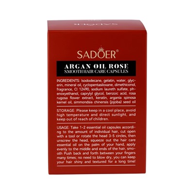 Масло для волос в капсулах, восстанавливающее, с экстрактом розы, 1 мл × 30 шт.