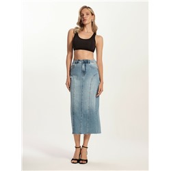 CONTE CON-804 Джинсовая юбка-midi с дугообразными вытачками