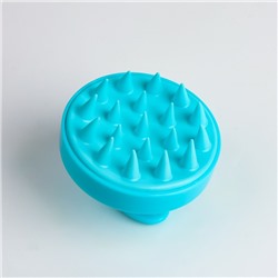 Щётка - массажёр для мытья головы, 8×8×6 см, голубая