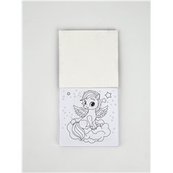 Подарочный набор новогодний, блокнот-раскраска и восковые мелки «Лошадка»