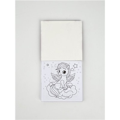 Подарочный набор новогодний, блокнот-раскраска и восковые мелки «Лошадка»