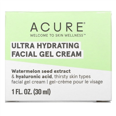 Acure, Ultra Hydrating, Facial Gel Cream, 1 fl oz (30 ml)