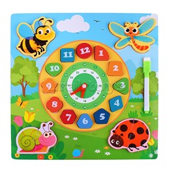 Пазл-вкладыш "Изучаем время. Лесная полянка"