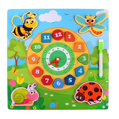 Пазл-вкладыш "Изучаем время. Лесная полянка"