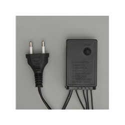 Гирлянда «Бахрома» 4 × 0.6 м, IP44, тёмная нить, 180 LED, свечение тёплое белое, 8 режимов, 220 В