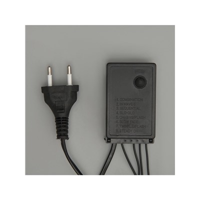 Гирлянда «Бахрома» 4 × 0.6 м, IP44, тёмная нить, 180 LED, свечение тёплое белое, 8 режимов, 220 В