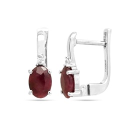 Серьги из серебра рубин корунд, Мария