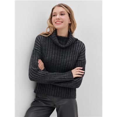 Джемпер женский MINAKU: Casual collection, цвет тёмный графит, размер 50