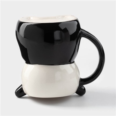 Кружка «Панда», 480 мл, керамика, белая, чёрная