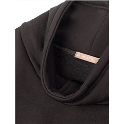 Джемпер с объемным воротом и шнуром на талии из футера-трехнитки