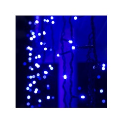 Гирлянда «Бахрома» 3×0.9 м, IP44, УМС, тёмная нить, 232 LED, свечение синее, 220 В