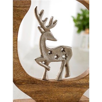 Сувенир интерьерный в деревянном кольце «Оленёнок», 33×8×34 см