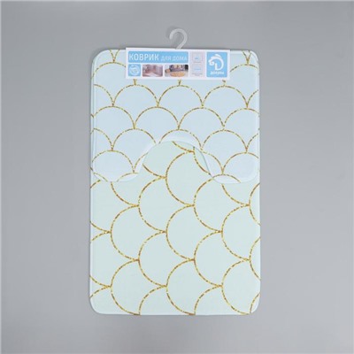 Набор ковриков для ванной и туалета Доляна «Чешуя», 2 шт.: 50×80 см, 40×50 см