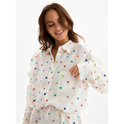 Пижама женская (рубашка, шорты) KAFTAN, размер 40-42