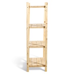 Стеллаж деревянный, 4 полки, 140×40×40 см, липа, напольный, «Добропаровъ»
