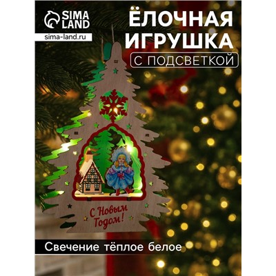 Подвеска световая «Снегурочка», 16×3×22.5 см, 6 LED, от батареек, свечение тёплое белое