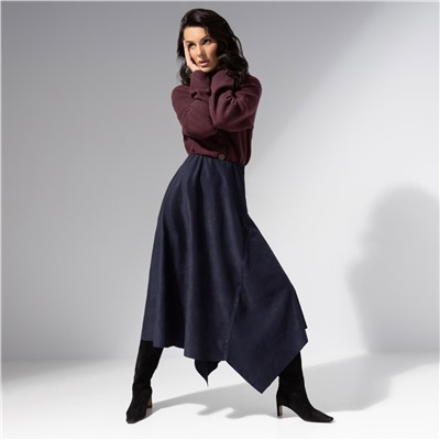 Юбка асимметричного кроя, Грация рассвета (синяя)