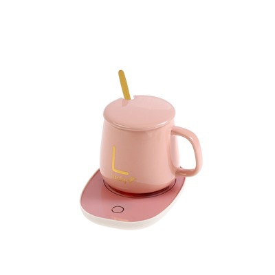 УЦЕНКА Кружка с подогревом LSK-1501, от USB, 16 Вт, розовая