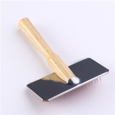 Пуходерка Wood средняя без капель, деревянная ручка, 9×12 см