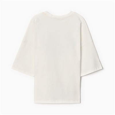 Футболка для девочки MINAKU: Exclusive print, цвет молочный, рост 122 см