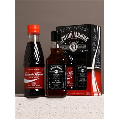 Подарочный набор «Крутой мужик»: гель для душа виски и кола, 2×250 мл, Чистое счастье