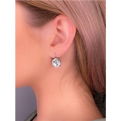 Подвеска из серебра с кристаллом Swarovski родированная 925 пробы 0042п-001