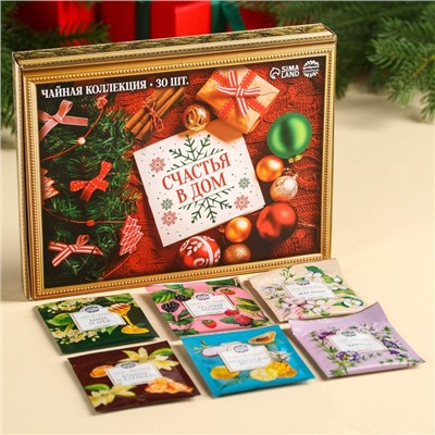 Чай подарочный «Счастья в дом», 54 г (30 пакетиков × 1.8 г).
