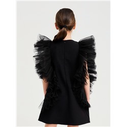 Платье нарядное для девочки MINAKU: PartyDress, прямое, рост 110-116 см, чёрное