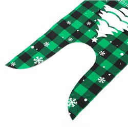 Пакет полиэтиленовый подарочный новогодний, с ушками «Клетка зелёная», МИКС, 13×23 см