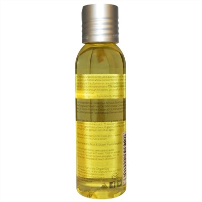 Nature's Baby Organics, Organic, массажное и детское масло, мандарин и кокос, 4 унции (113,4 г)