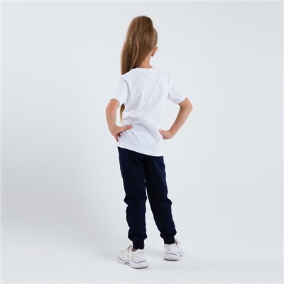 Футболка детская однотонная, белая, рост 152 см