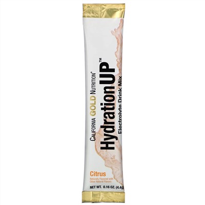 California Gold Nutrition, HydrationUP, смесь для приготовления электролитического напитка, цитрус, 20 пакетиков по 4,4 г (0,16 унции)