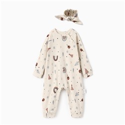 Комбинезон детский с повязкой «Крошка Я. Новогодние игрушки», рост 86-92 см