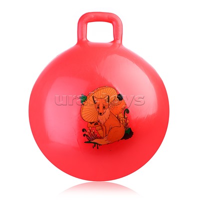 Мяч с ручкой 55см "В мире животных" (цвет в ассортименте)