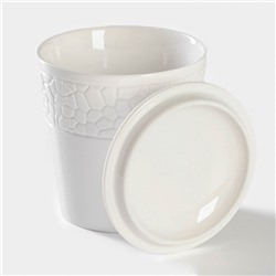 Банка для сыпучих Magistro Rodos, 600 мл, 12.5×15.4 см, фарфор, белая